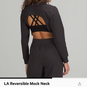 LULULEMON LA reversible mock neck black granite size 8